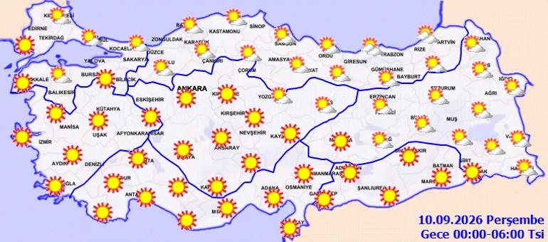 Son dakika hava durumu tahminleri il il | Yarın (10 Eylül) hava nasıl olacak İstanbulda yağmur yağacak mı Meteorolojiden sıcak hava uyarısı Mevsim normalleri üzerine çıkıyor