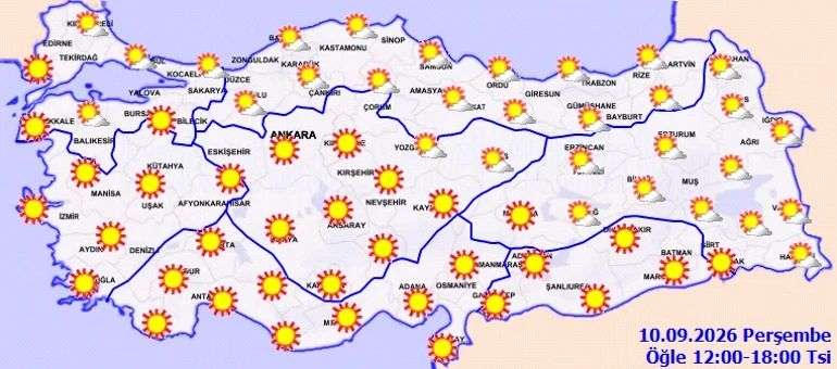 Son dakika hava durumu tahminleri il il | Yarın (10 Eylül) hava nasıl olacak İstanbulda yağmur yağacak mı Meteorolojiden sıcak hava uyarısı Mevsim normalleri üzerine çıkıyor