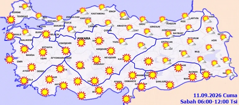 Hava durumu tahminleri il il | Yarın (11 Eylül) hava nasıl olacak Cuma günü yağmur var mı Meteoroloji duyurdu Hafta sonu sıcaklıklar artıyor...