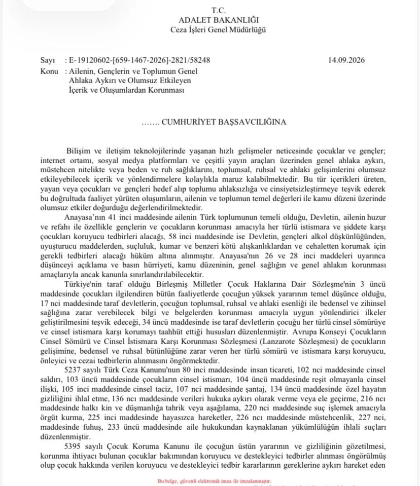 Adalet Bakanlığı 81 İl İçin Genelge Gönderdi