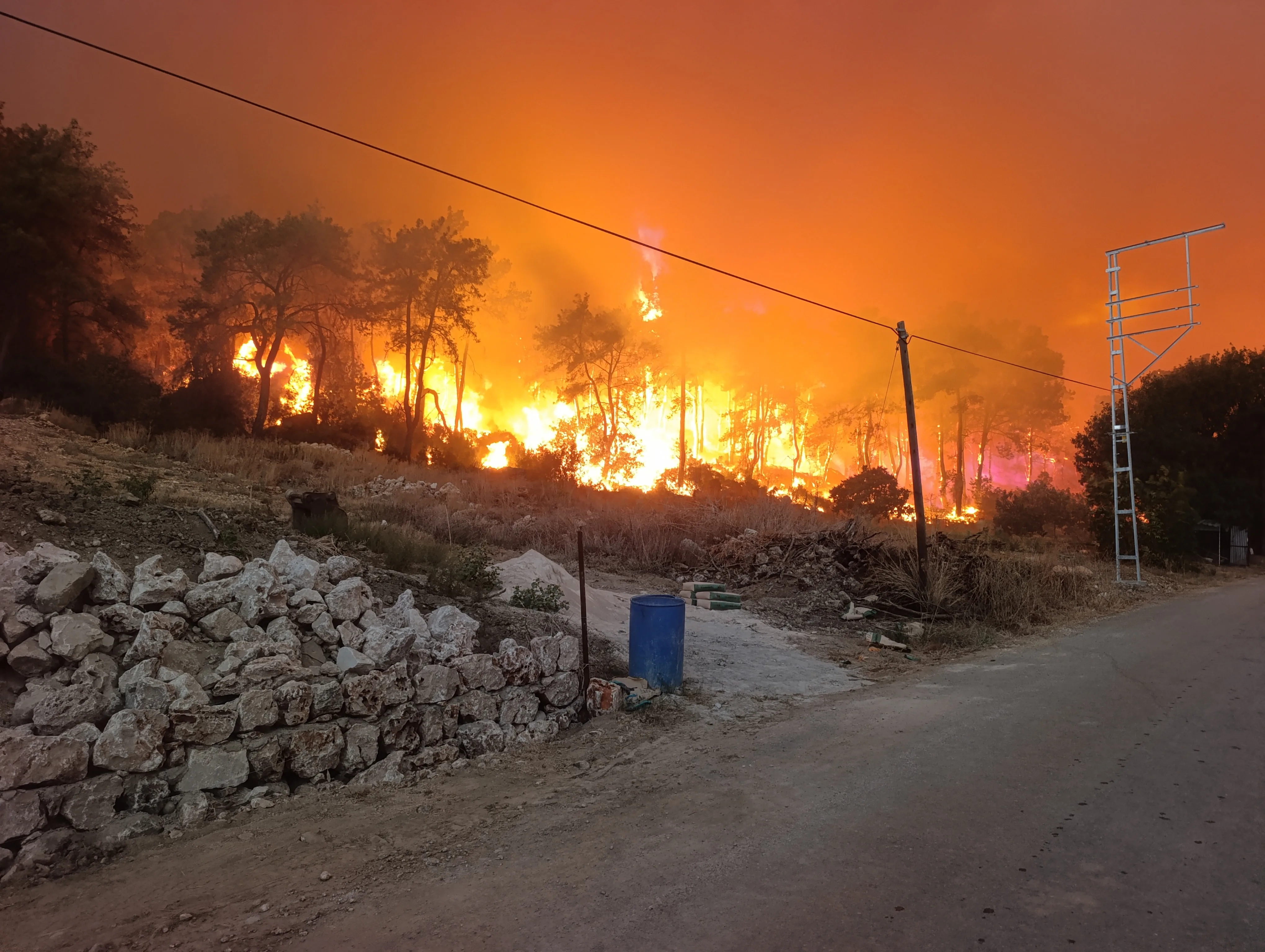 Antalya'da orman yangını: Çok sayıda ev tahliye edildi