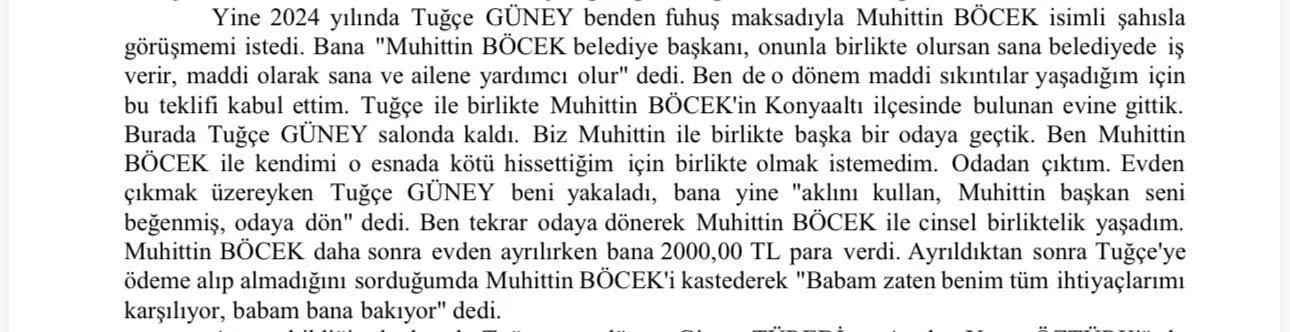 Mağdur kadınlar anlattı: 'Muhittin Böcek birliktelikten sonra 2 bin lira verdi'