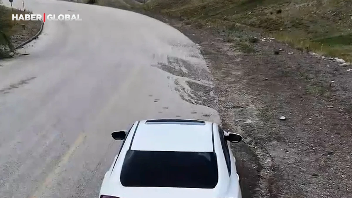 Erzurum'da gizemli yol! Araçlar vites boştayken yokuş yukarı gidiyor