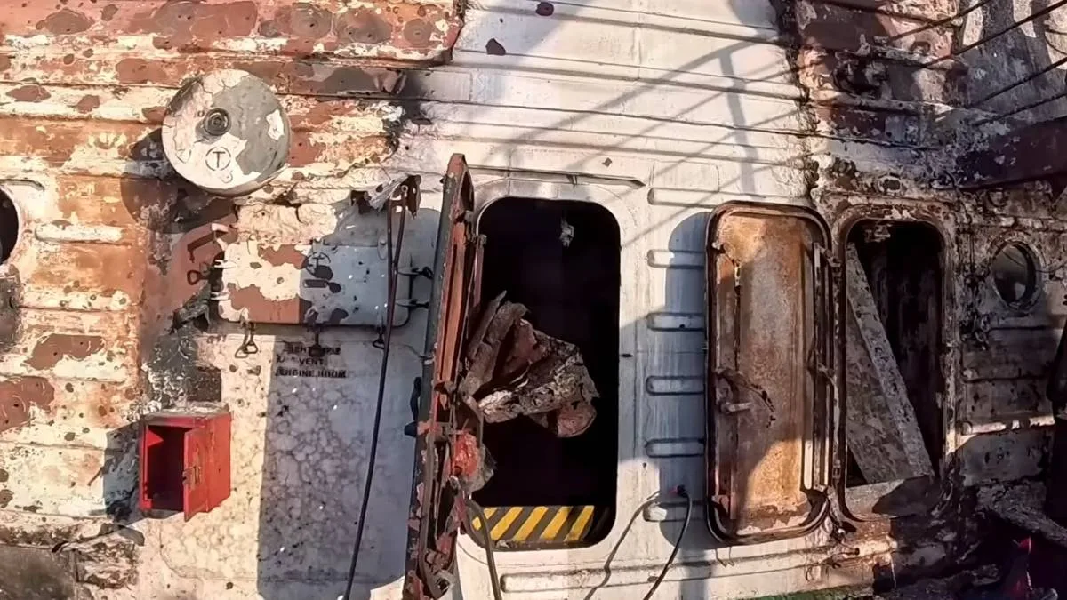 Şile'ye sürüklenen Rus gemisinin içi ilk kez görüntülendi