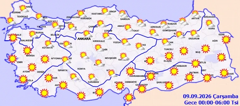 SON DAKİKA HAVA DURUMU TAHMİNLERİ İL İL | Yarın (9 Eylül) hava nasıl olacak İstanbulda yağmur var mı Meteoroloji duyurdu: Sıcaklıklar artıyor