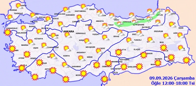 SON DAKİKA HAVA DURUMU TAHMİNLERİ İL İL | Yarın (9 Eylül) hava nasıl olacak İstanbulda yağmur var mı Meteoroloji duyurdu: Sıcaklıklar artıyor