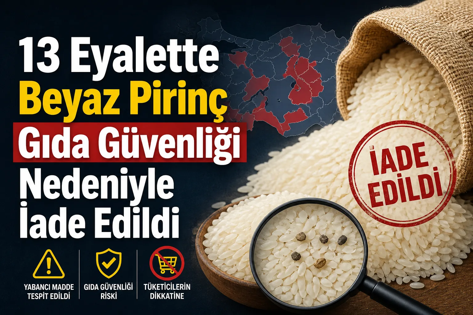 13 Eyalette Beyaz Pirinç Gıda Güvenliği Nedeniyle İade Edildi