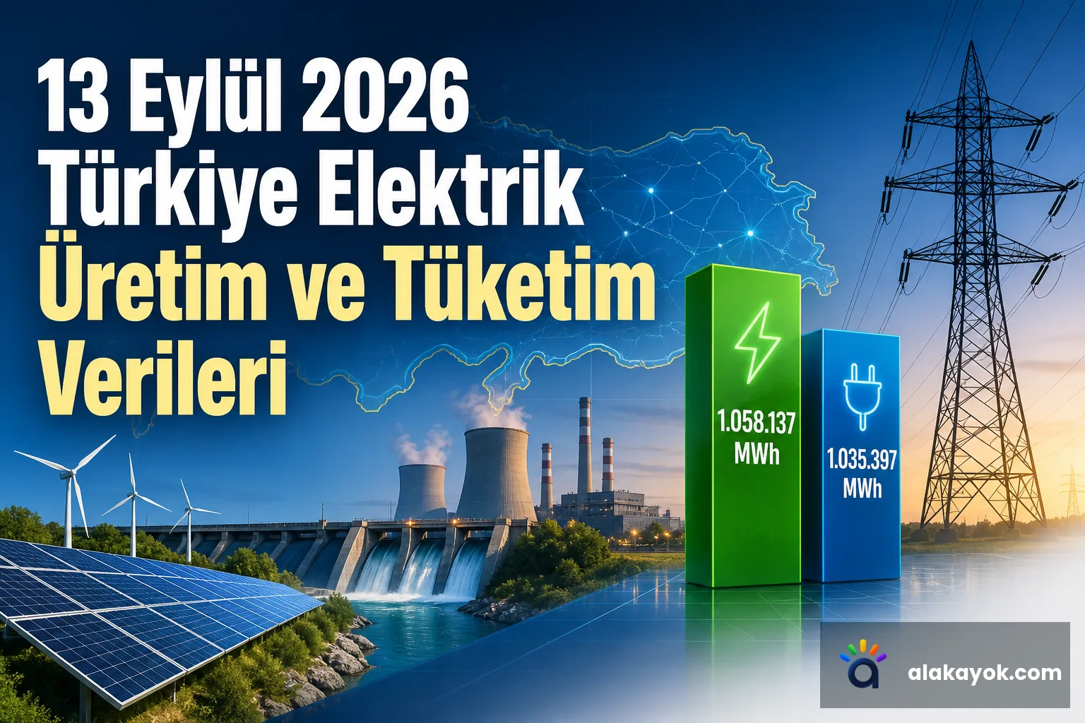13 Eylül 2026 Türkiye Elektrik Üretim ve Tüketim Verileri