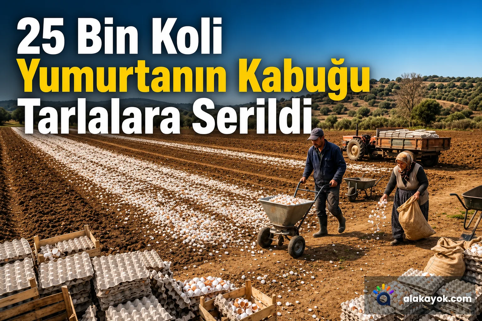 25 Bin Koli Yumurtanın Kabuğu Tarlalara Serildi