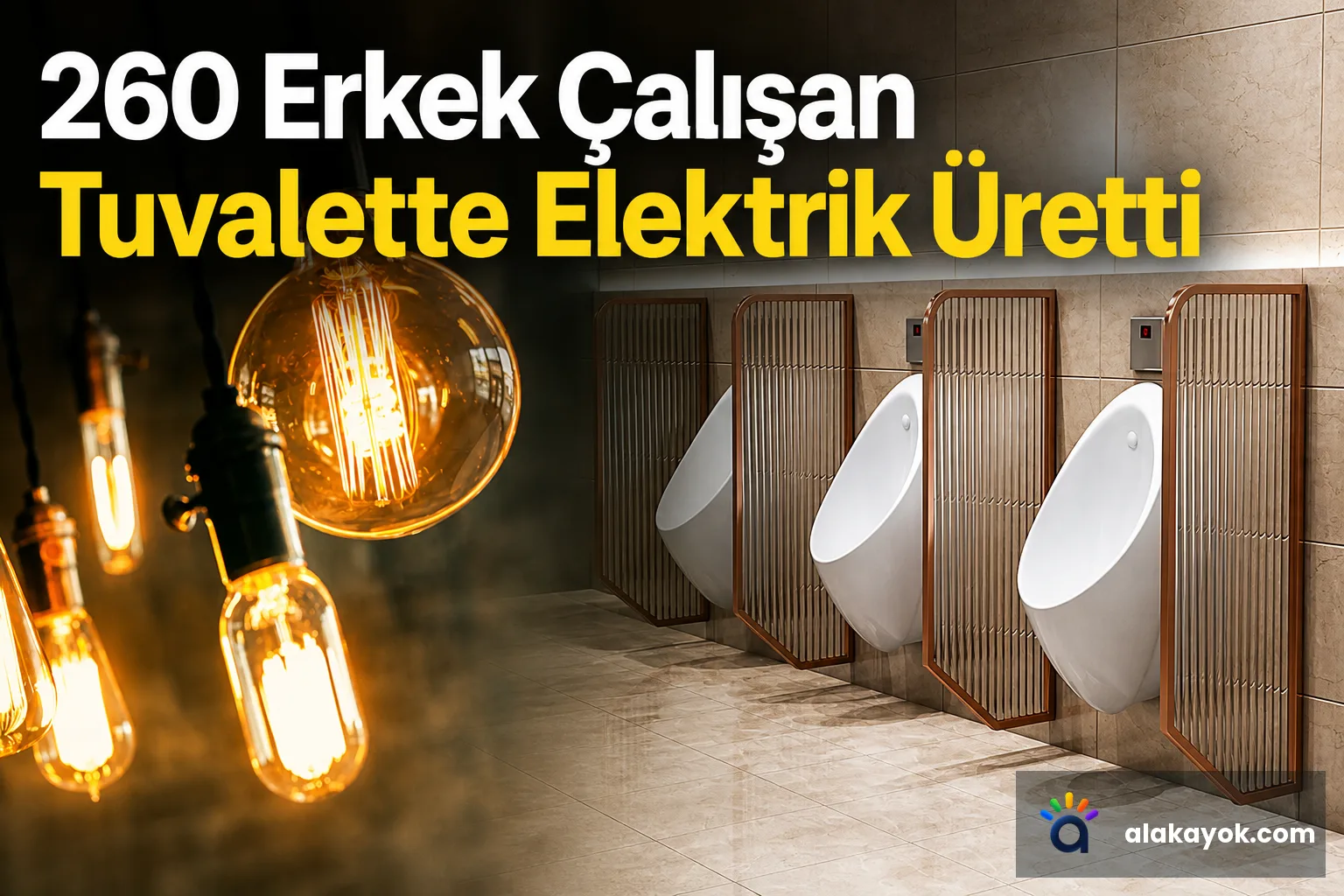 260 Erkek Çalışan Tuvalette Elektrik Üretti