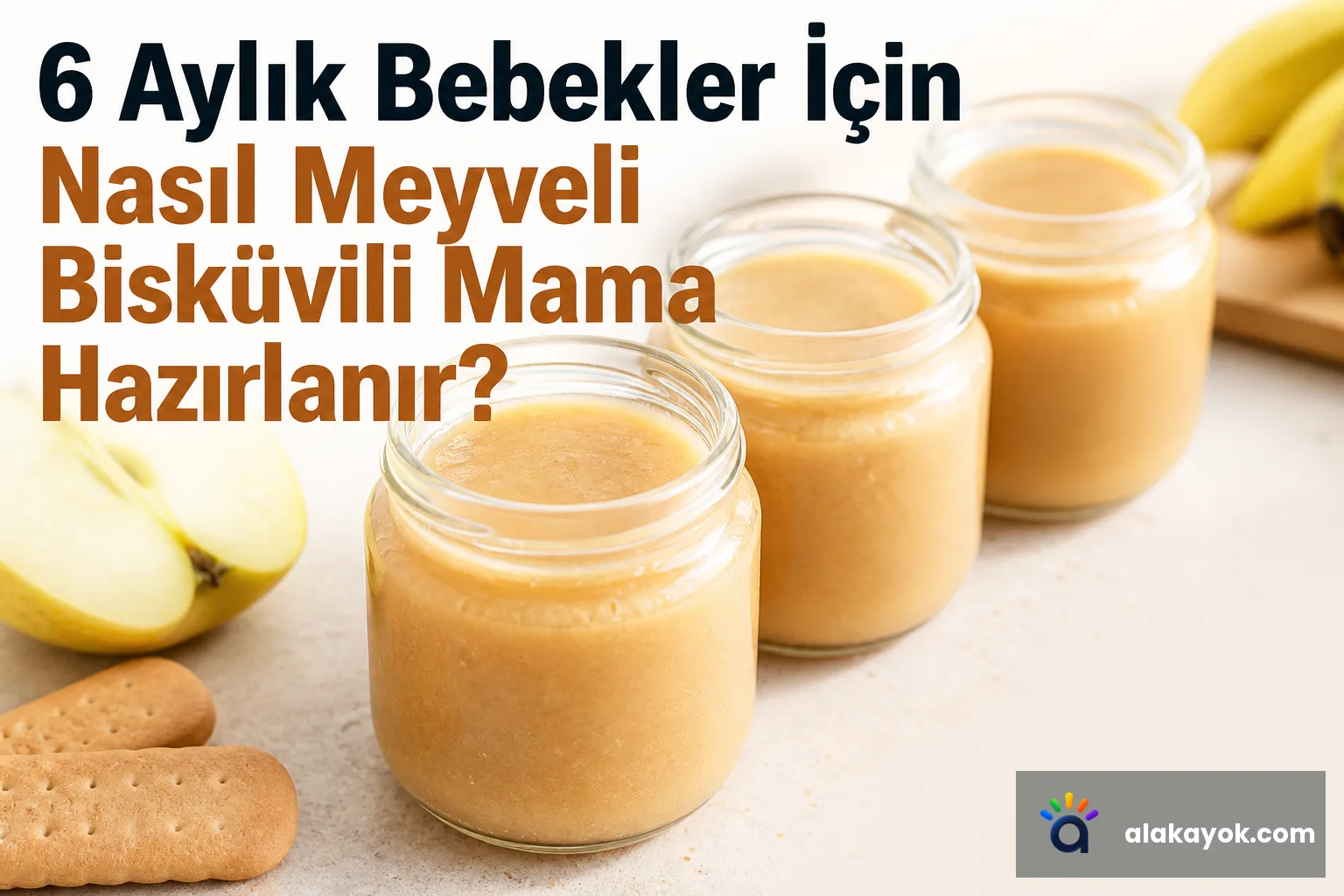 6 Aylık Bebekler İçin Nasıl Meyveli Bisküvili Mama Hazırlanır?