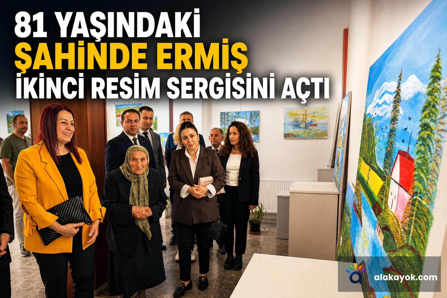 81 Yaşındaki Şahinde Ermiş İkinci Resim Sergisini Açtı