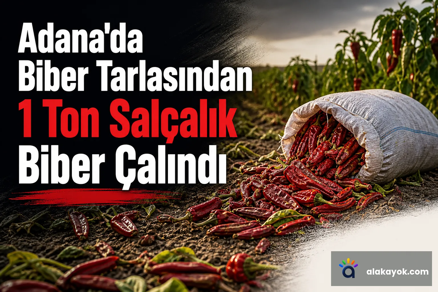 Adana'da Biber Tarlasından 1 Ton Salçalık Biber Çalındı