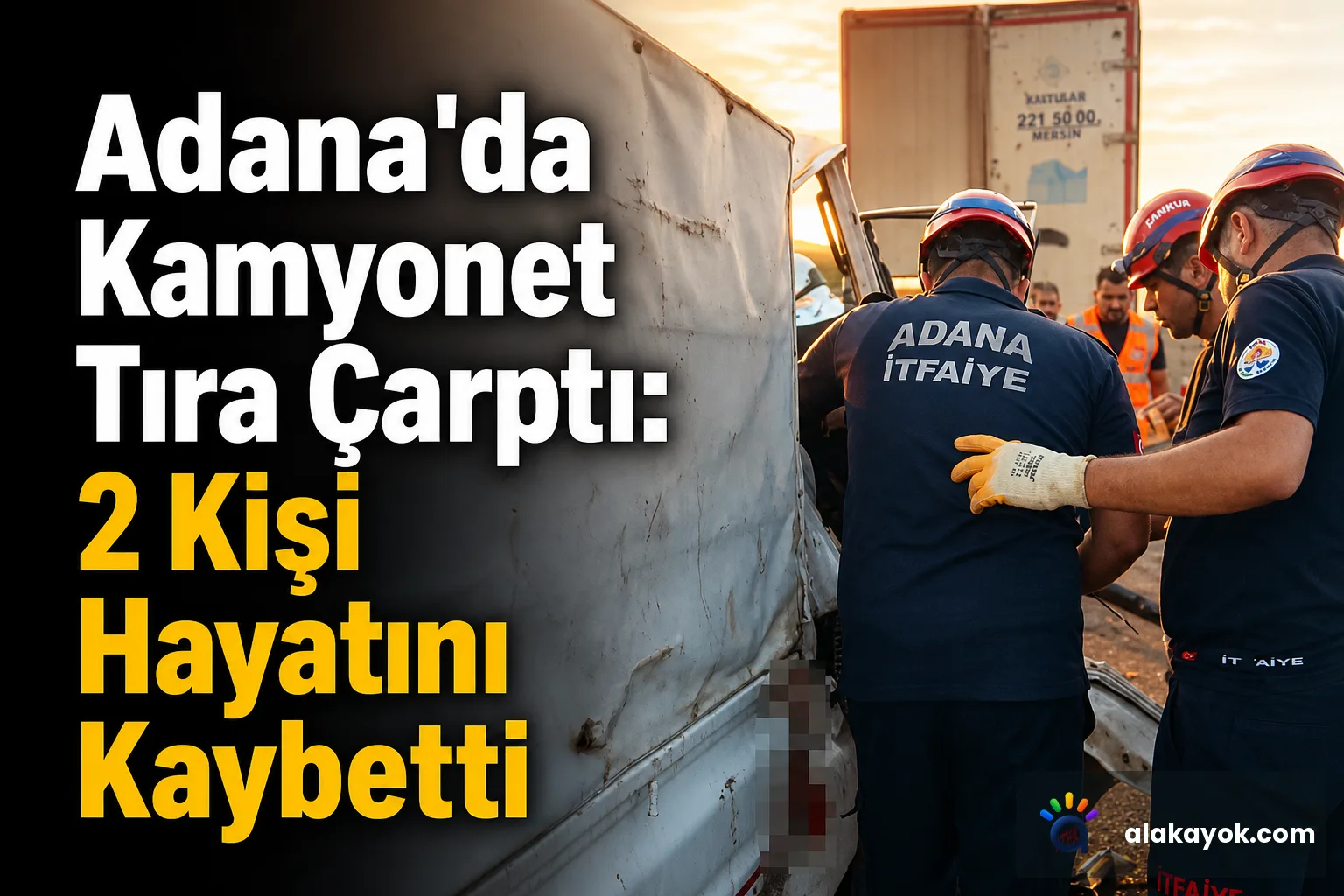 Adana'da Kamyonet Tıra Çarptı: 2 Kişi Hayatını Kaybetti