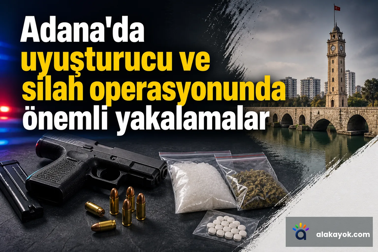 Adana'da uyuşturucu ve silah operasyonunda önemli yakalamalar