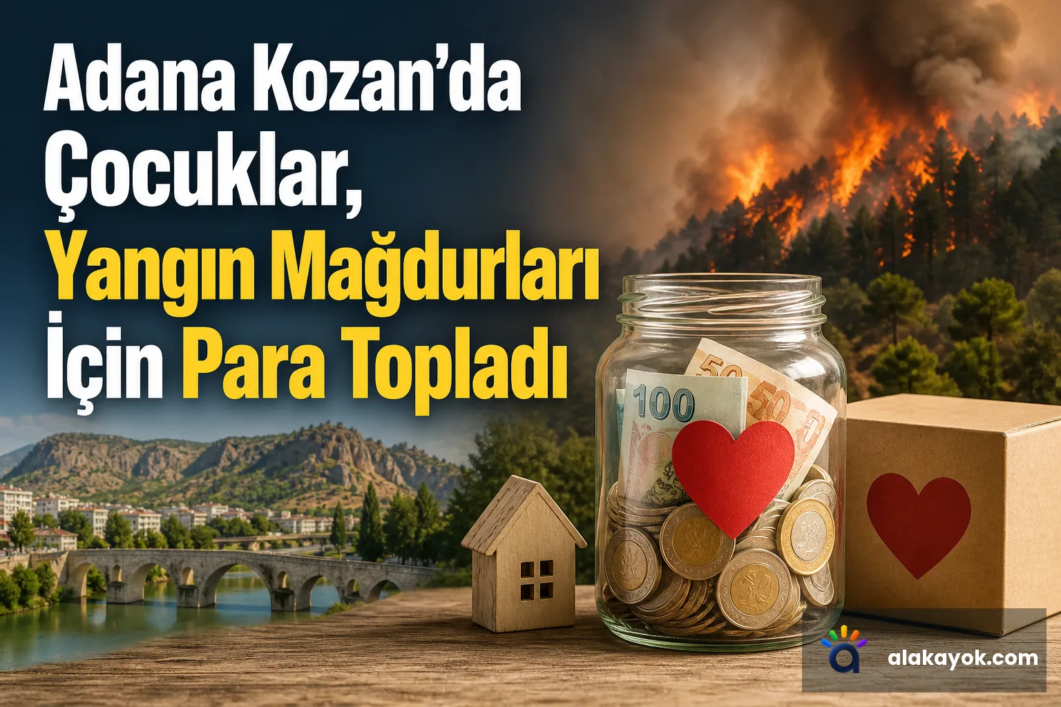 Adana Kozan'da Çocuklar, Yangın Mağdurları İçin Para Topladı