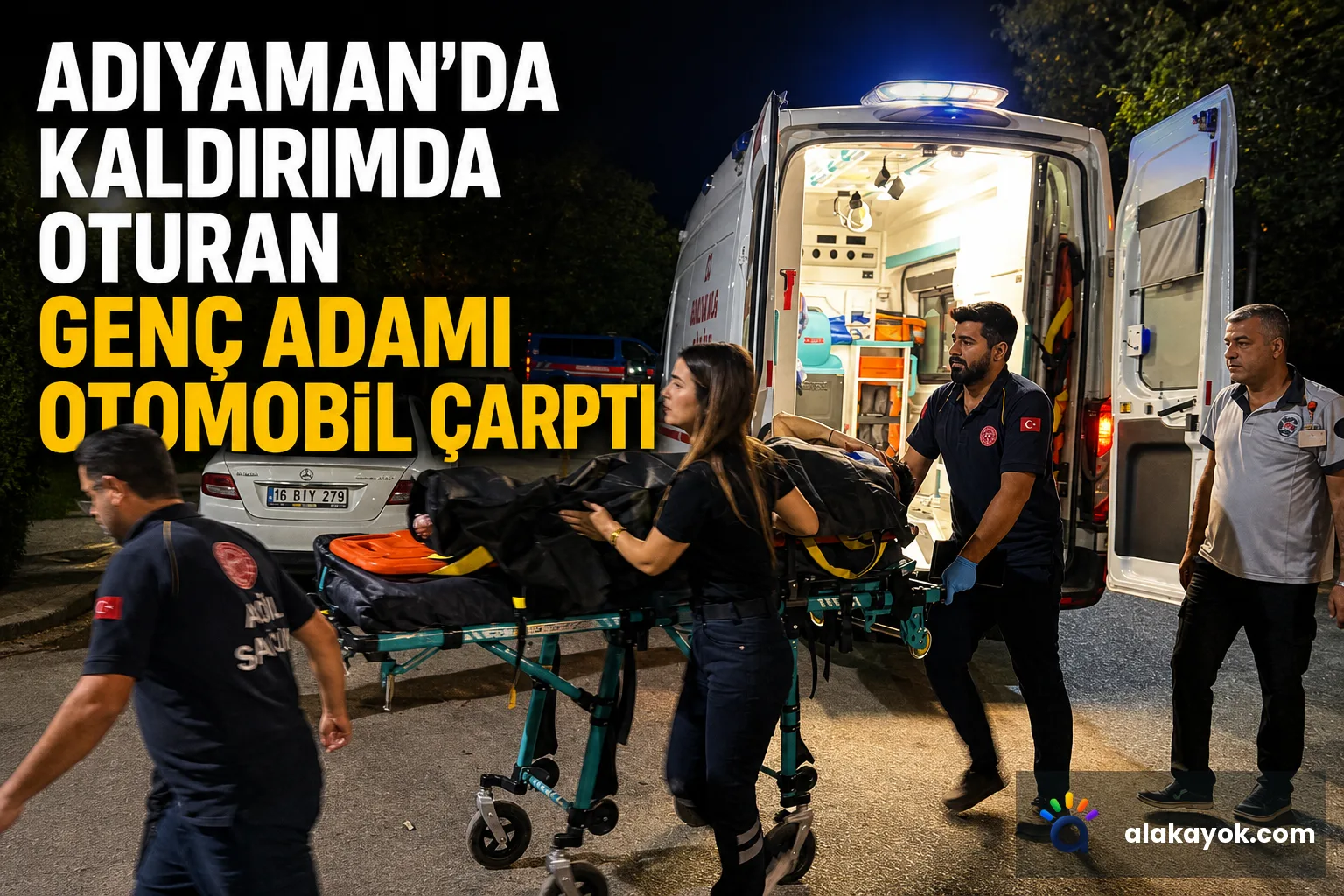 Adıyaman'da Kaldırımda Oturan Genç Adamı Otomobil Çarptı