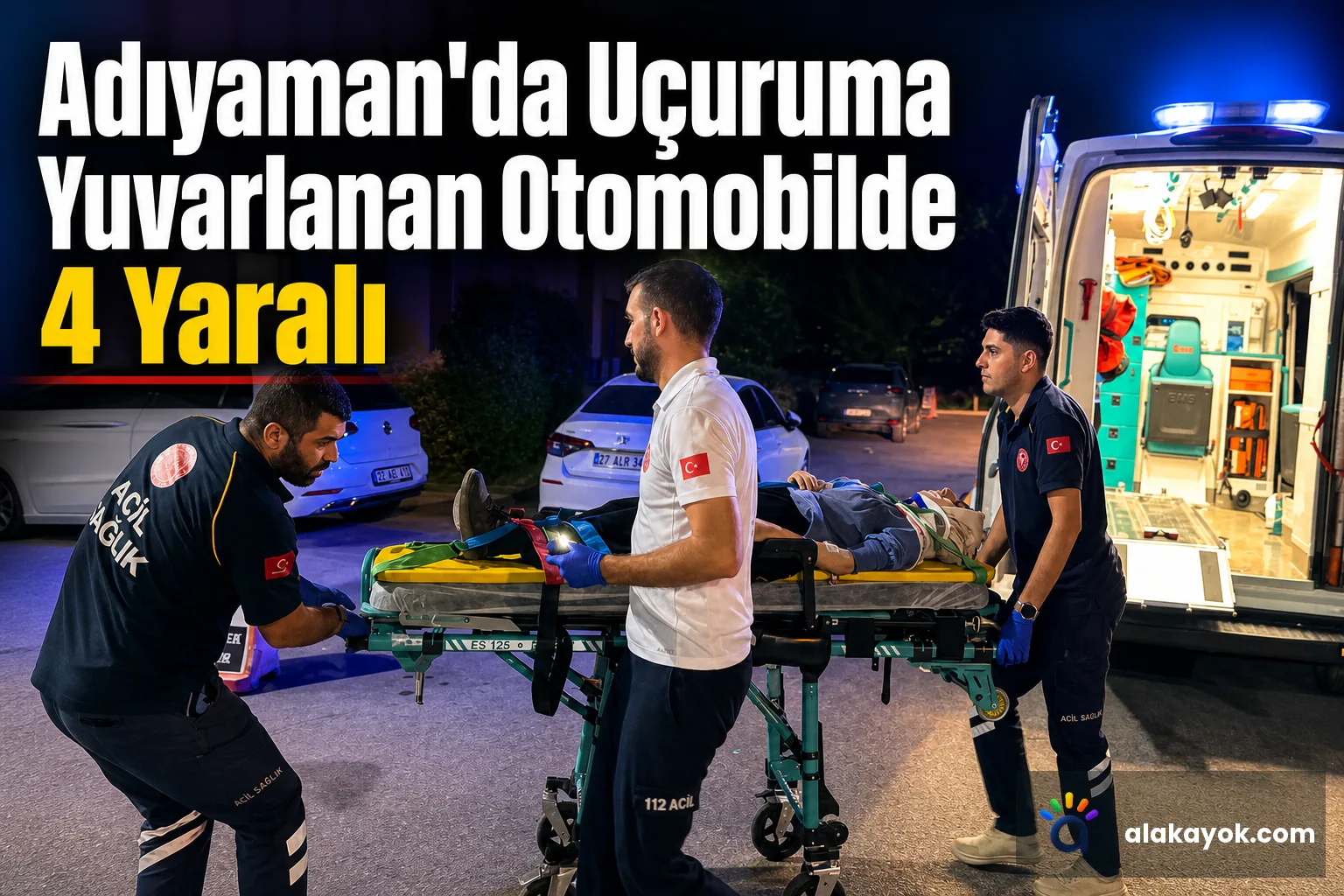 Adıyaman'da Uçuruma Yuvarlanan Otomobilde 4 Yaralı