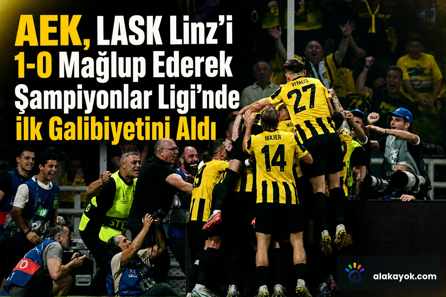 AEK, LASK Linz'i 1-0 Mağlup Ederek Şampiyonlar Ligi'nde İlk Galibiyetini Aldı