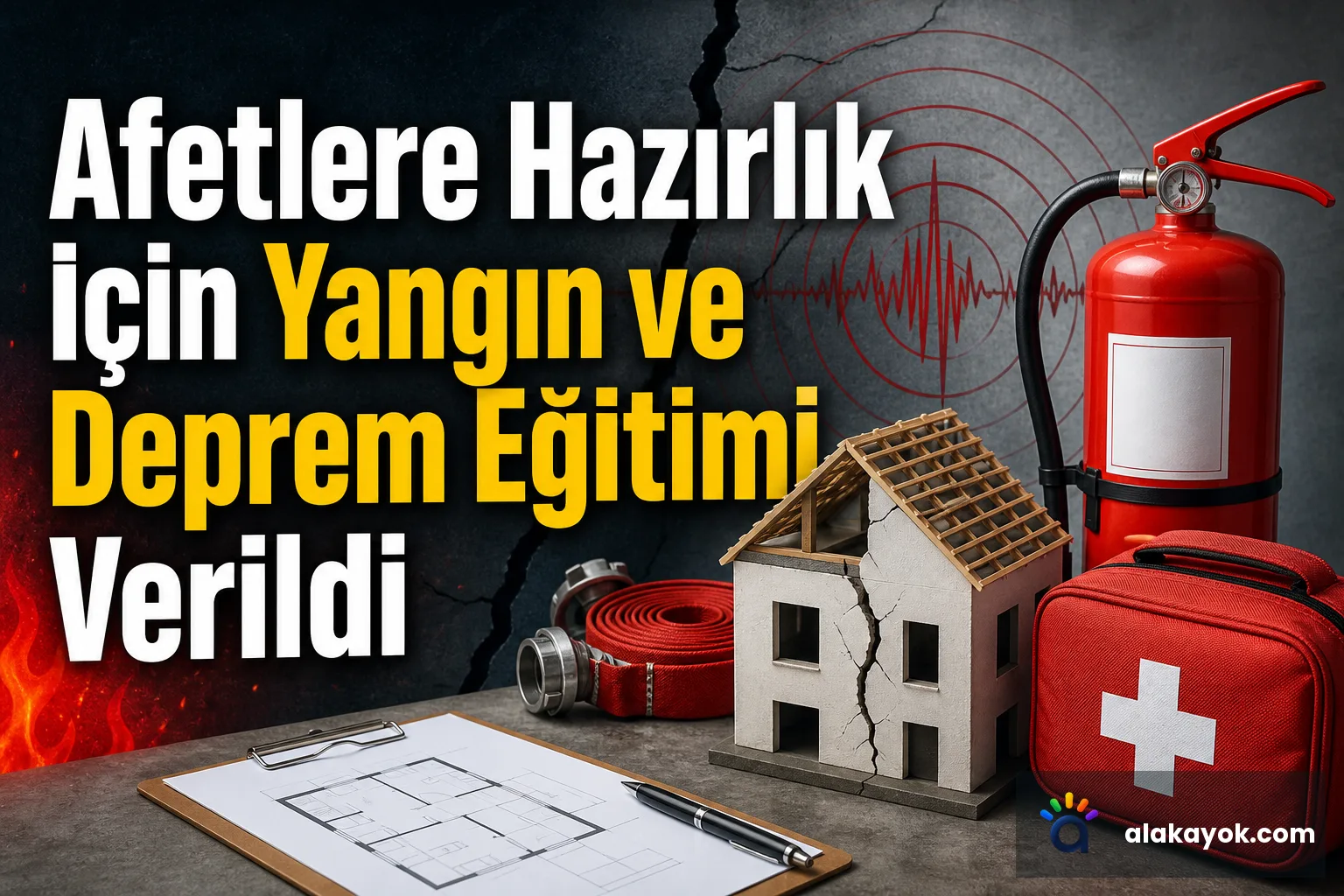 Afetlere Hazırlık İçin Yangın ve Deprem Eğitimi Verildi