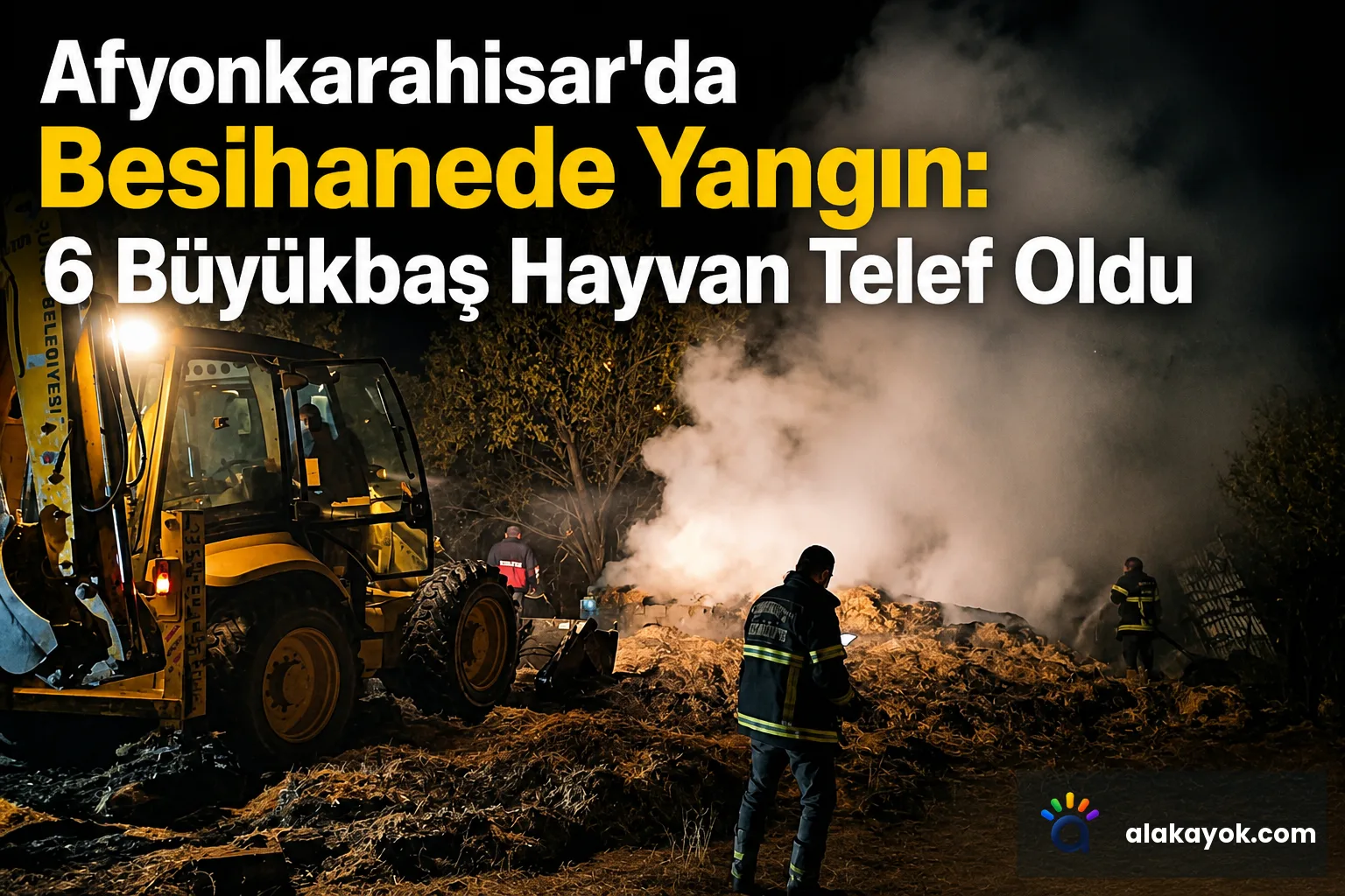 Afyonkarahisar'da Besihanede Yangın: 6 Büyükbaş Hayvan Telef Oldu