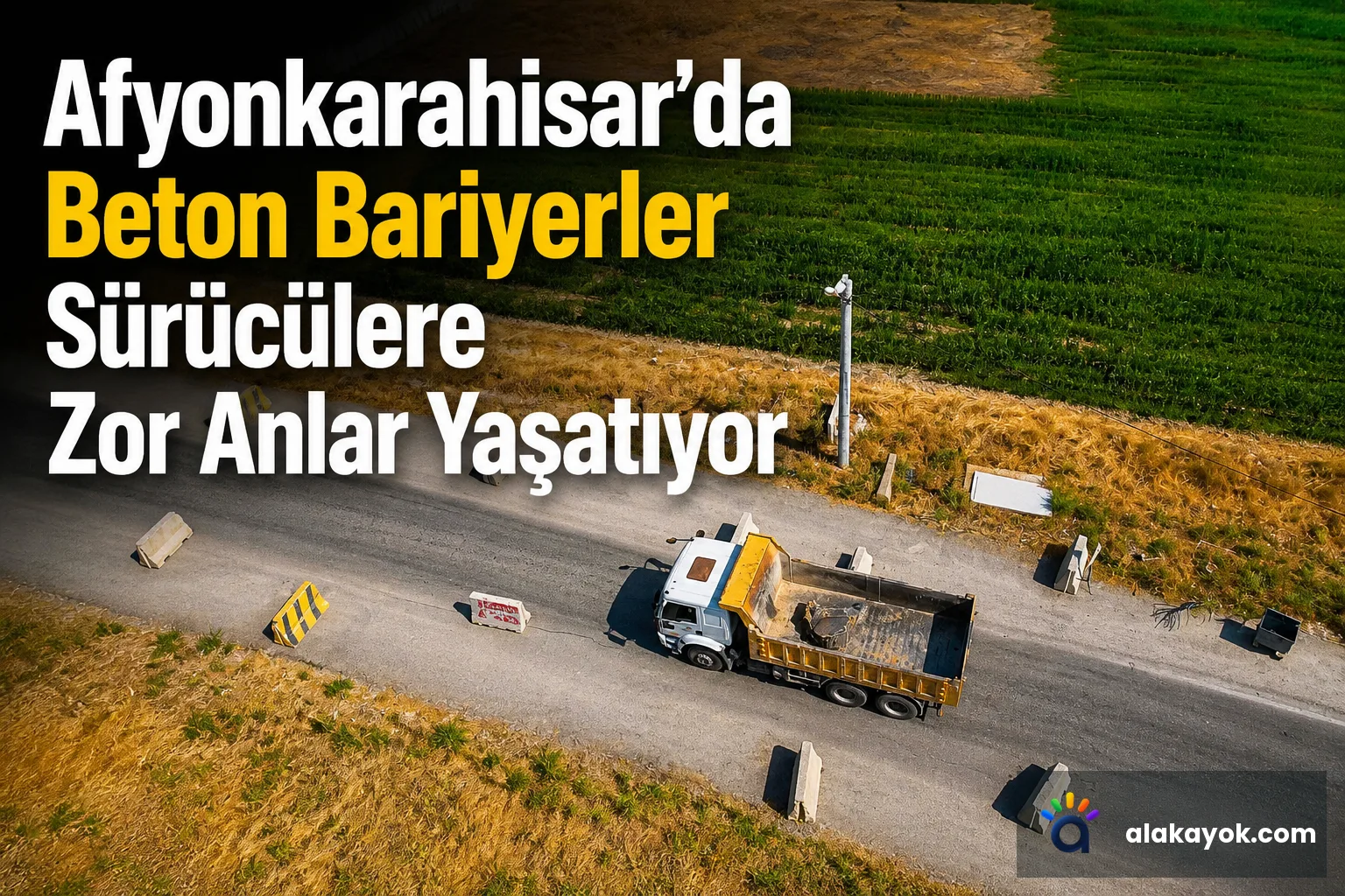 Afyonkarahisar'da Beton Bariyerler Sürücülere Zor Anlar Yaşatıyor
