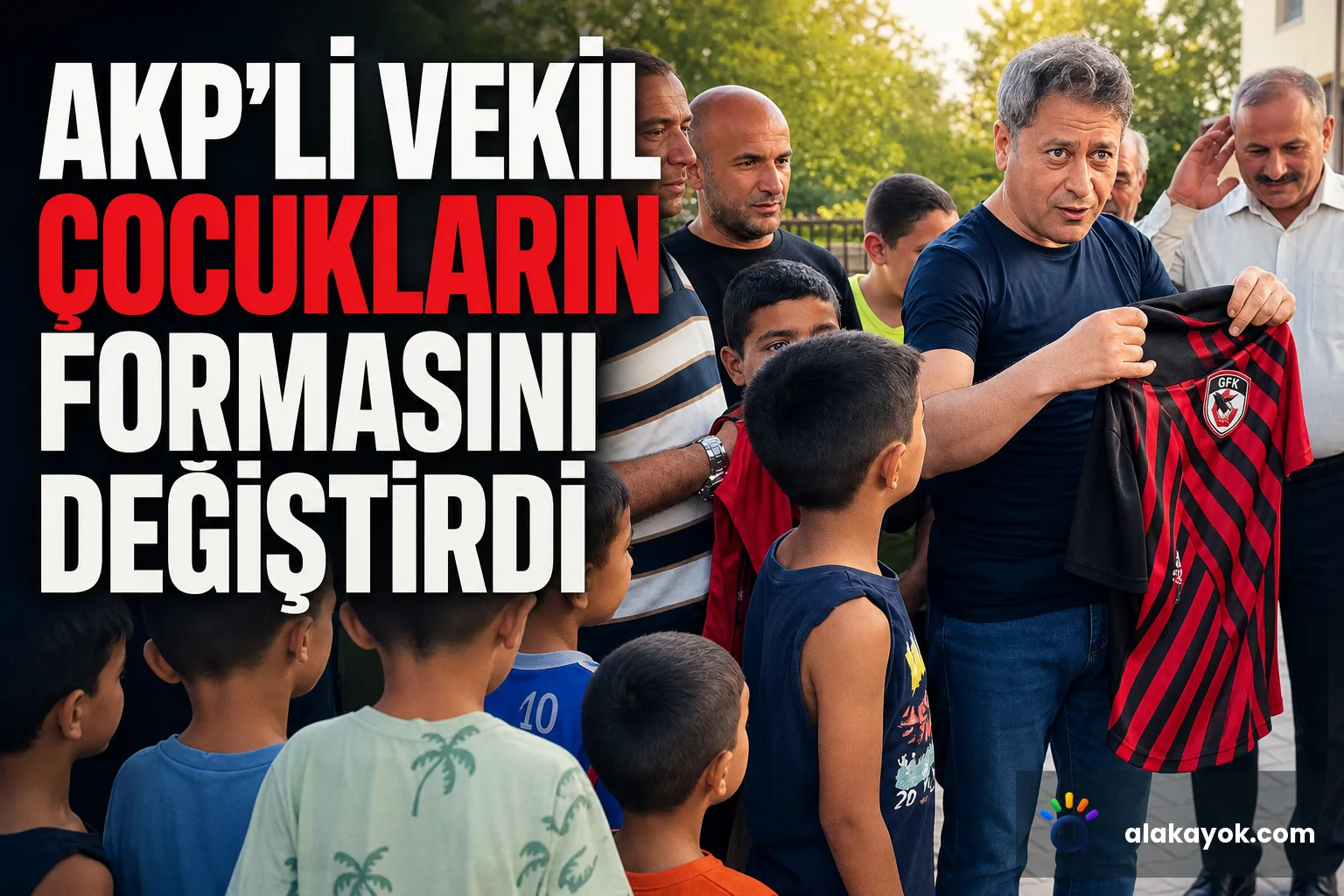 AKP'li Vekil Çocukların Formasını Değiştirdi