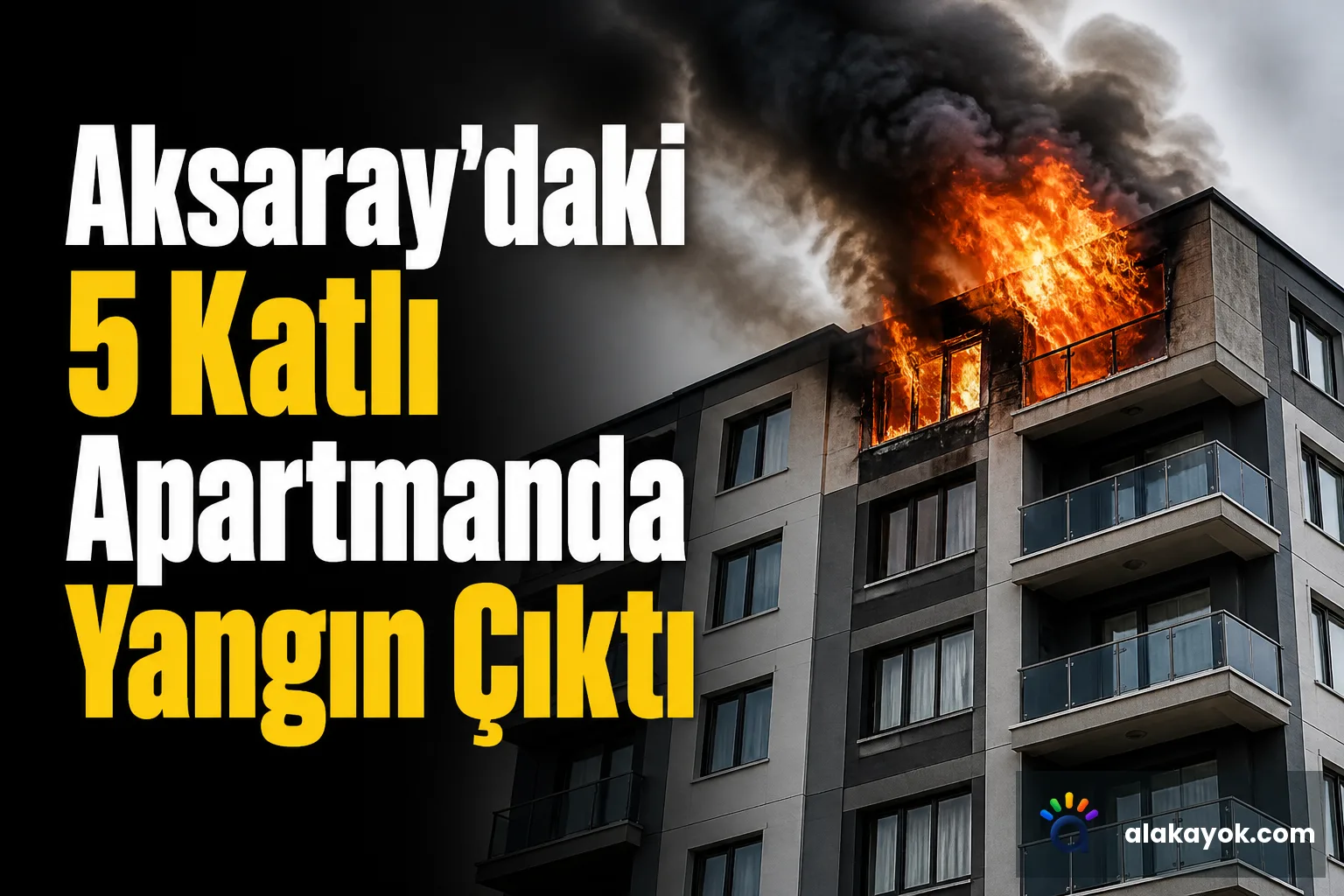 Aksaray'daki 5 Katlı Apartmanda Yangın Çıktı