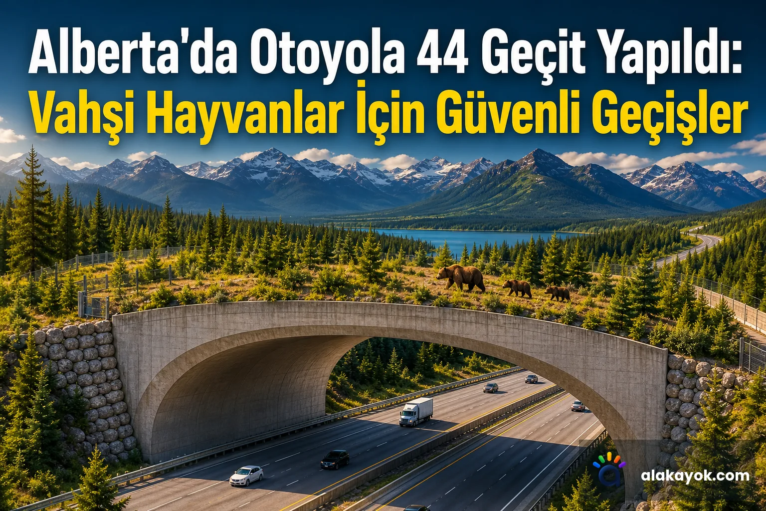 Alberta'da Otoyola 44 Geçit Yapıldı: Vahşi Hayvanlar İçin Güvenli Geçişler