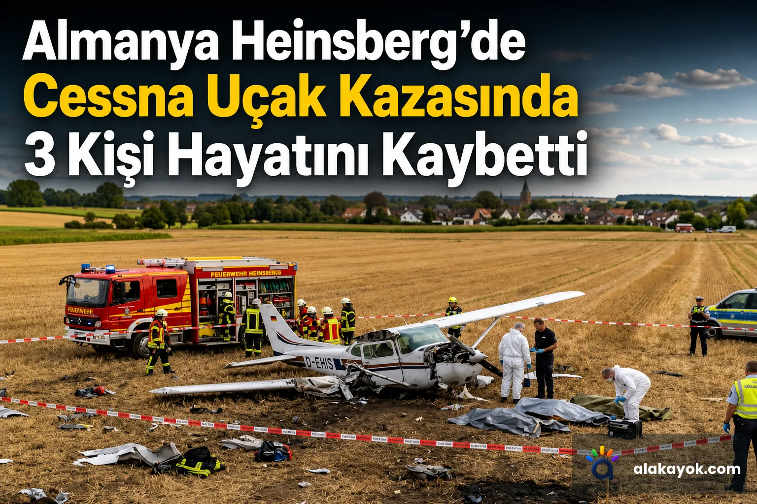 Almanya Heinsberg'de Cessna Uçak Kazasında 3 Kişi Hayatını Kaybetti
