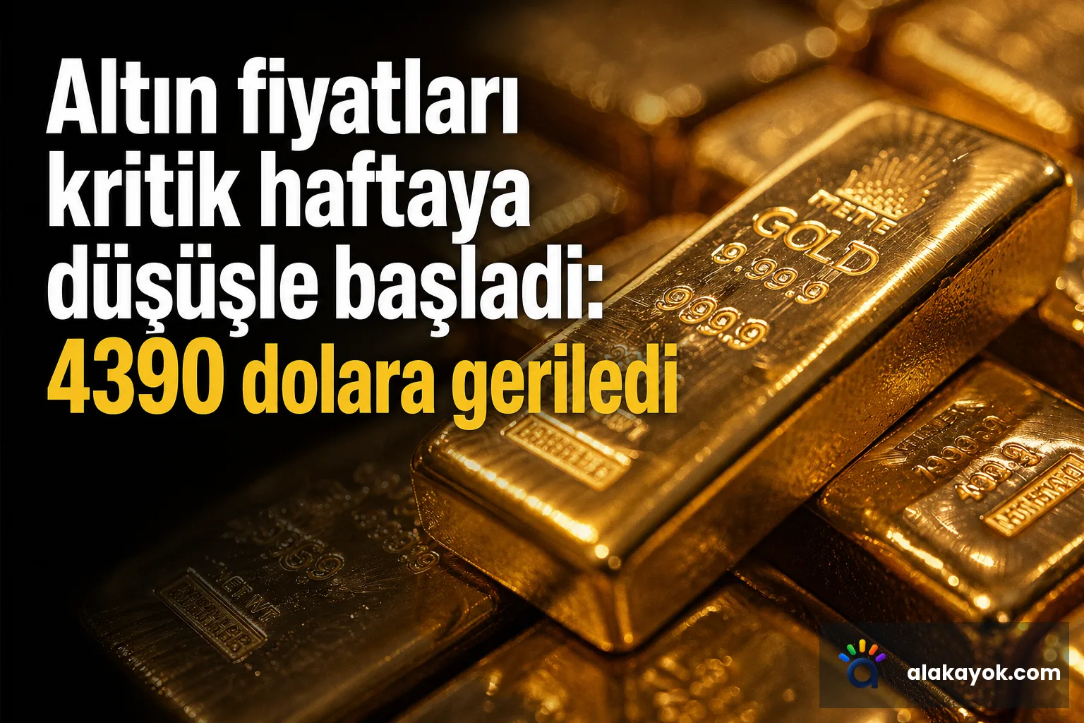 Altın fiyatları kritik haftaya düşüşle başladı: 4390 dolara geriledi