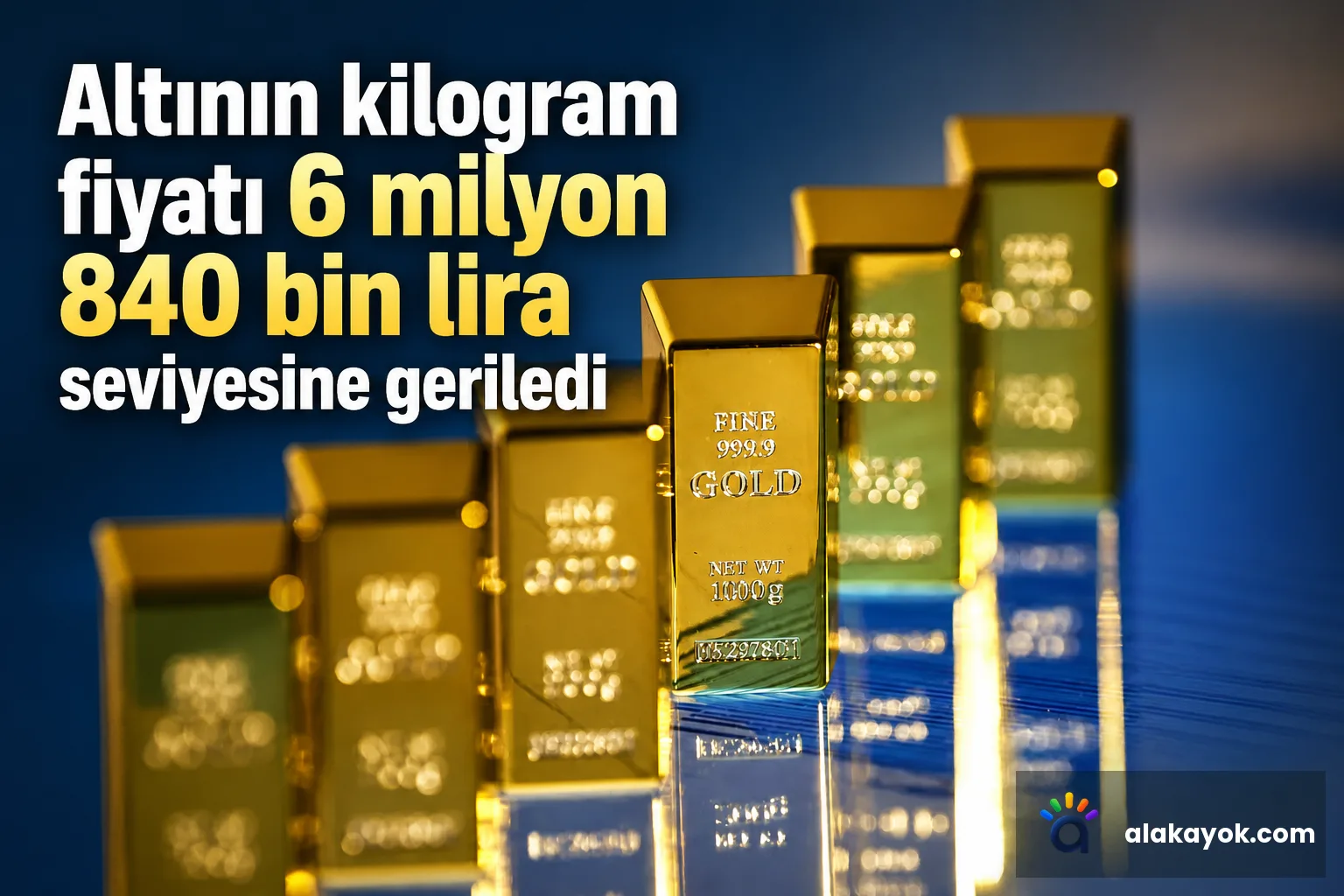 Altının kilogram fiyatı 6 milyon 840 bin lira seviyesine geriledi