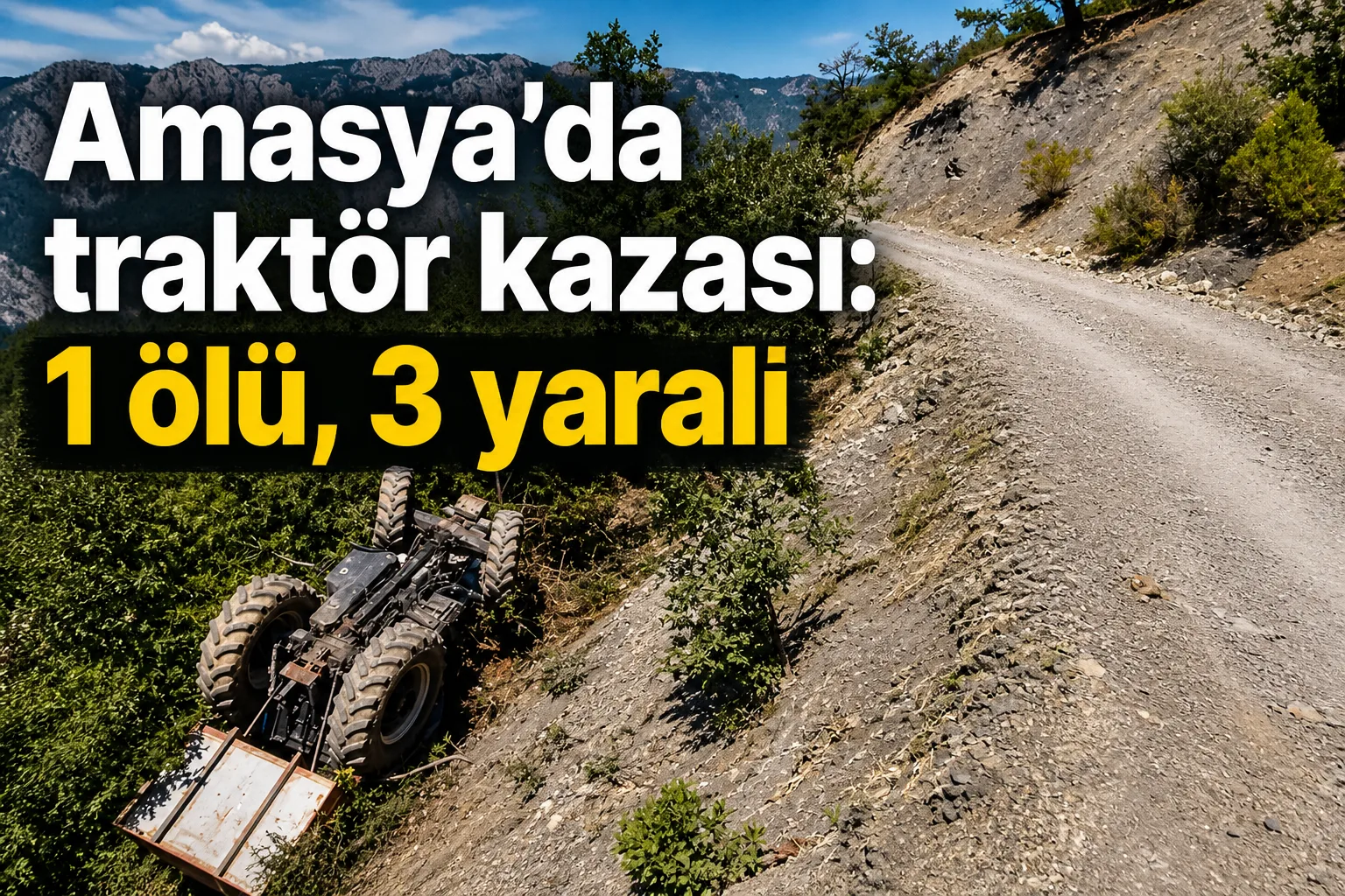 Amasya'da traktör kazası: 1 ölü, 3 yaralı