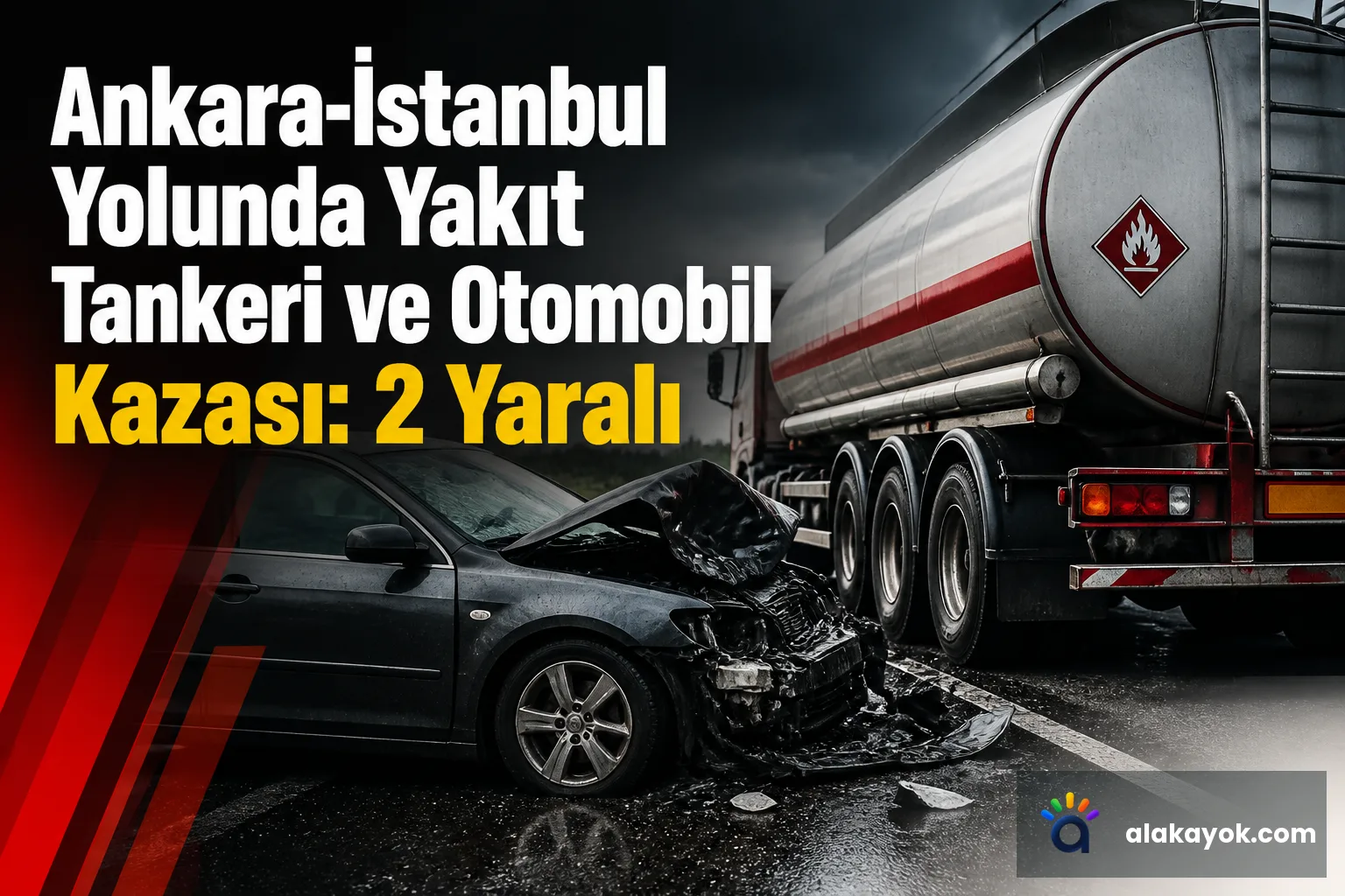Ankara-İstanbul Yolunda Yakıt Tankeri ve Otomobil Kazası: 2 Yaralı