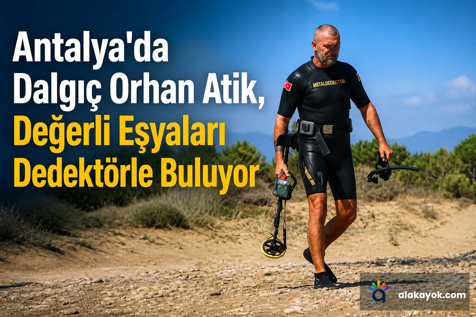 Antalya'da Dalgıç Orhan Atik, Değerli Eşyaları Dedektörle Buluyor