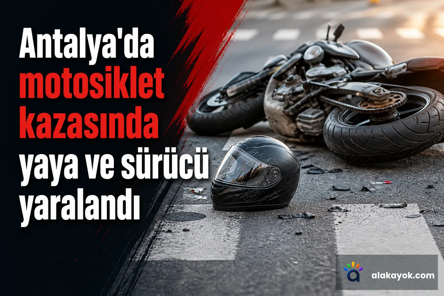 Antalya'da motosiklet kazasında yaya ve sürücü yaralandı