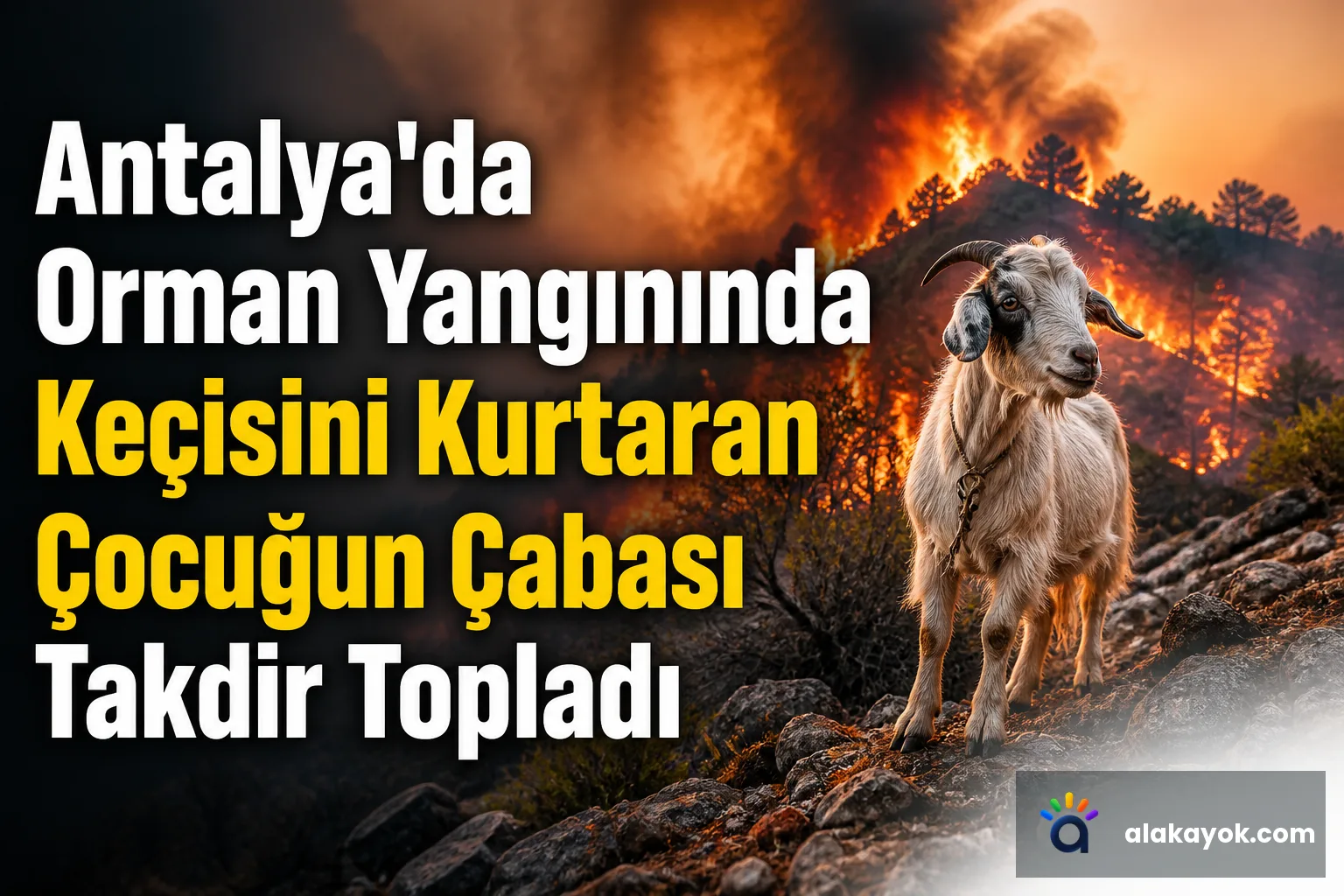 Antalya'da Orman Yangınında Keçisini Kurtaran Çocuğun Çabası Takdir Topladı