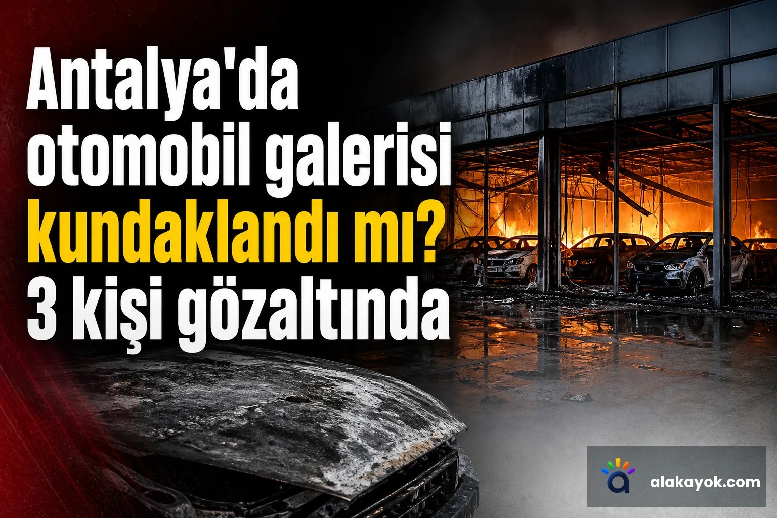 Antalya'da otomobil galerisi kundaklandı mı? 3 kişi gözaltında
