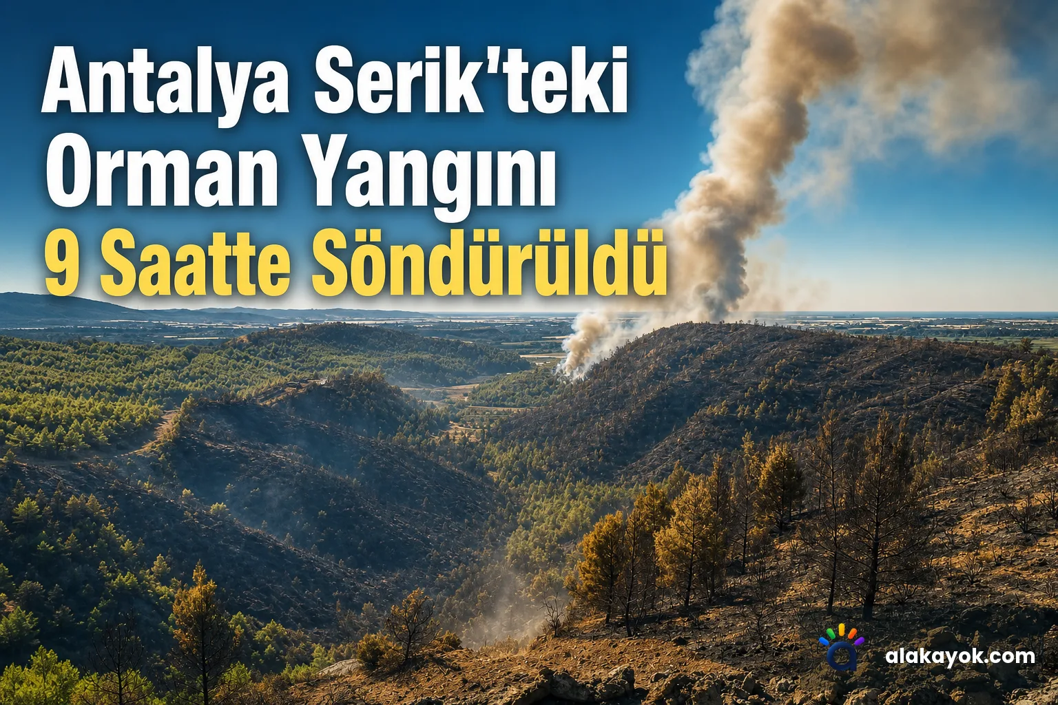 Antalya Serik'teki Orman Yangını 9 Saatte Söndürüldü