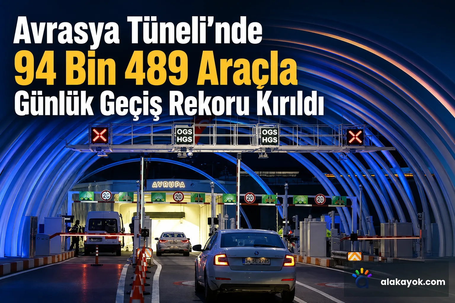 Avrasya Tüneli'nde 94 Bin 489 Araçla Günlük Geçiş Rekoru Kırıldı