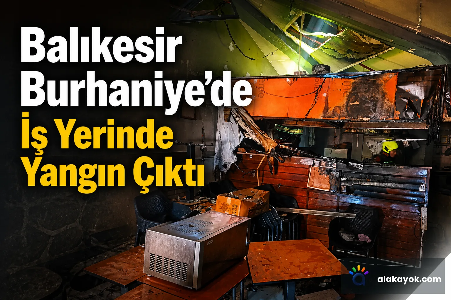 Balıkesir Burhaniye'de İş Yerinde Yangın Çıktı