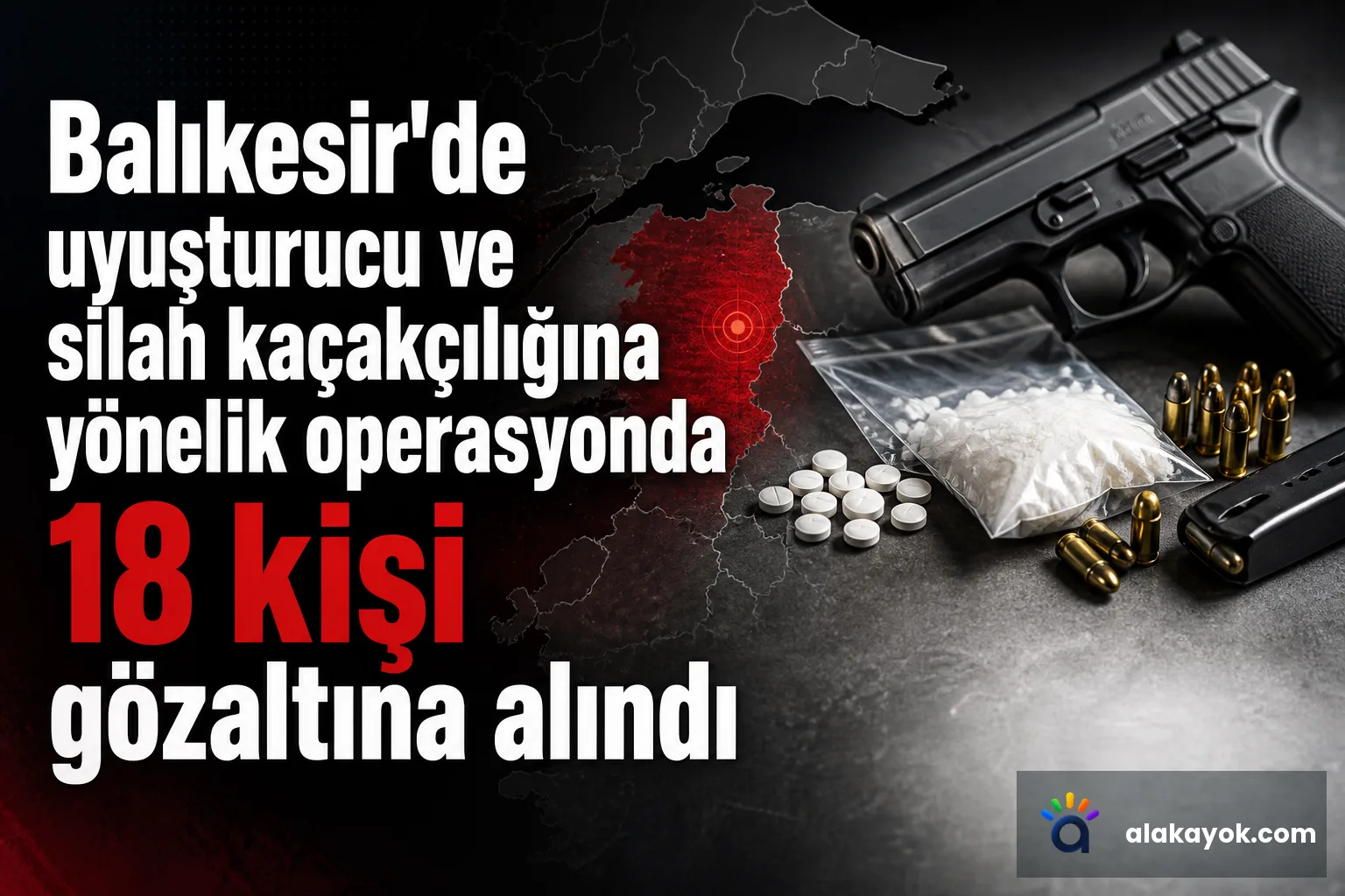 Balıkesir'de uyuşturucu ve silah kaçakçılığına yönelik operasyonda 18 kişi gözaltına alındı