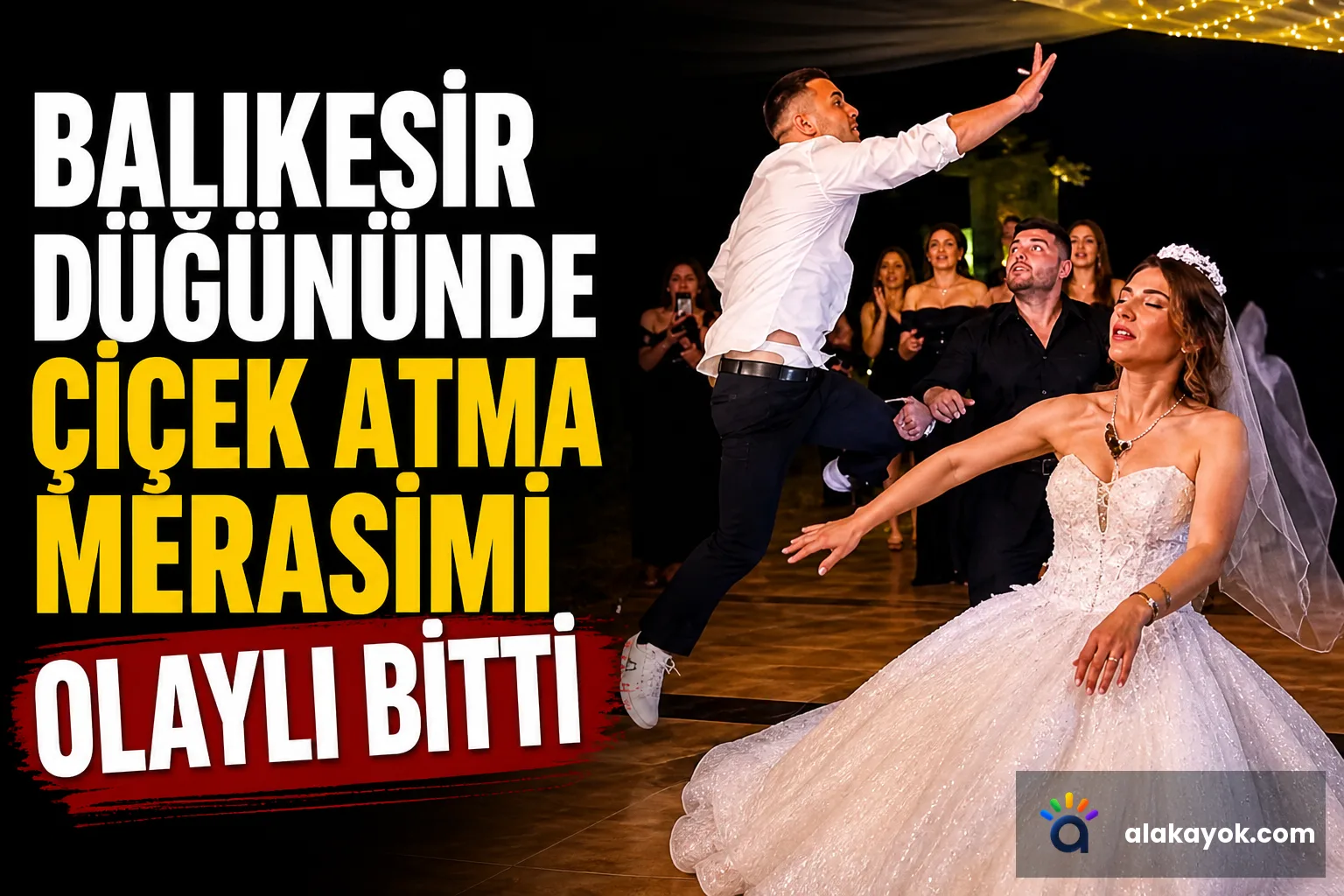 Balıkesir Düğününde Çiçek Atma Merasimi Olaylı Bitti