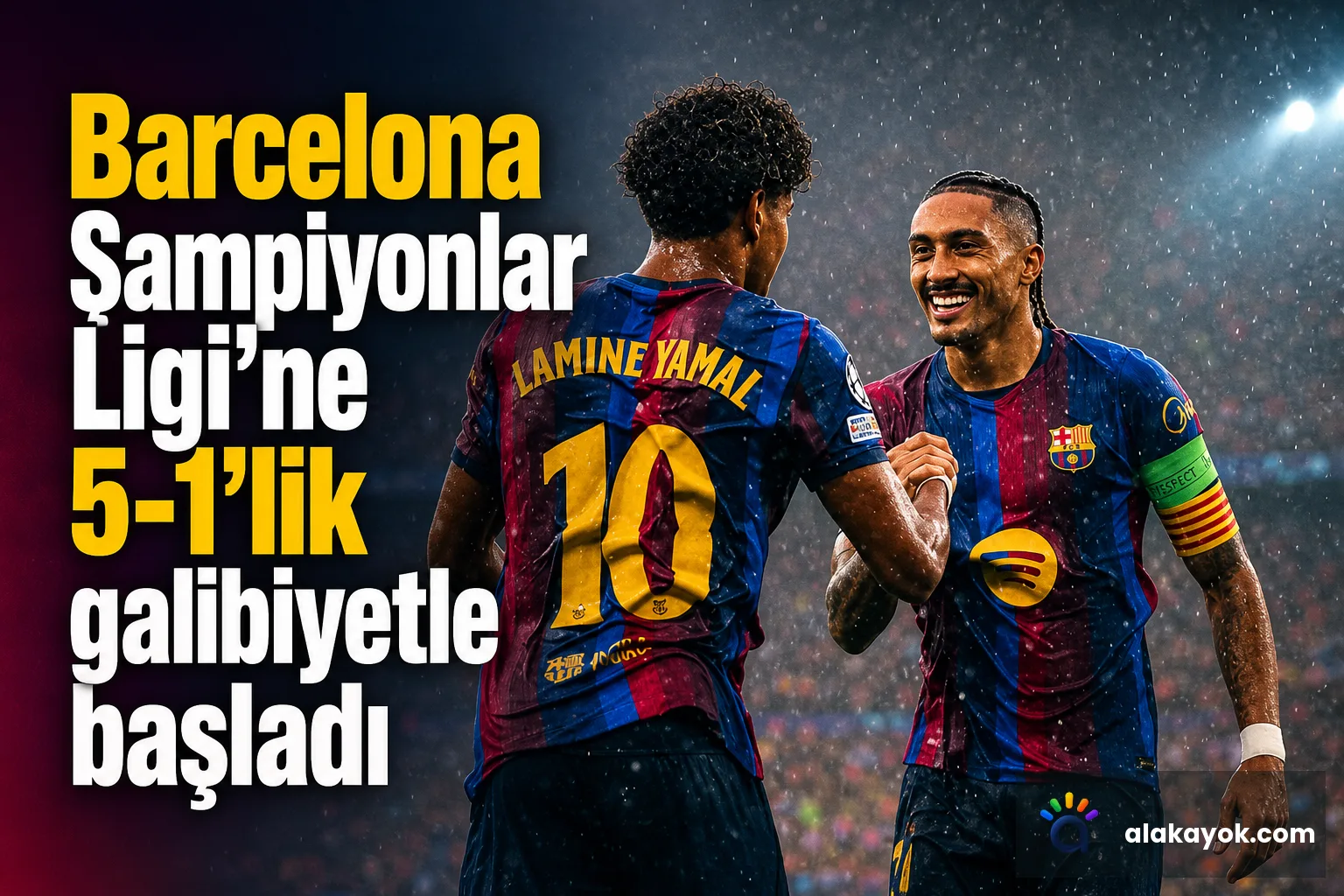 Barcelona Şampiyonlar Ligi'ne 5-1'lik galibiyetle başladı