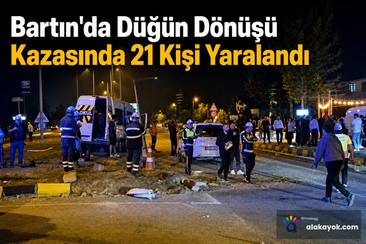 Bartın'da Düğün Dönüşü Kazasında 21 Kişi Yaralandı