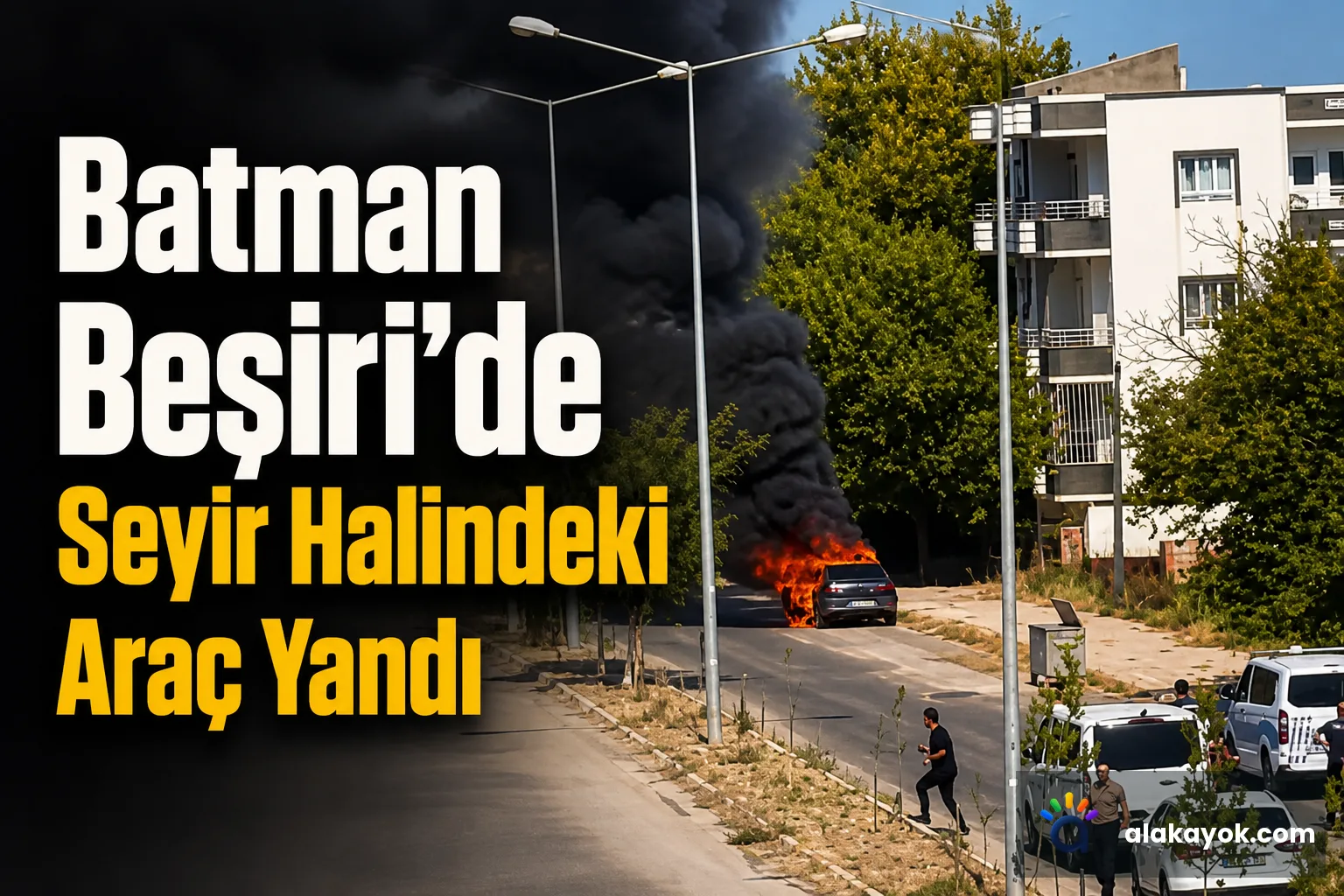 Batman Beşiri'de Seyir Halindeki Araç Yandı