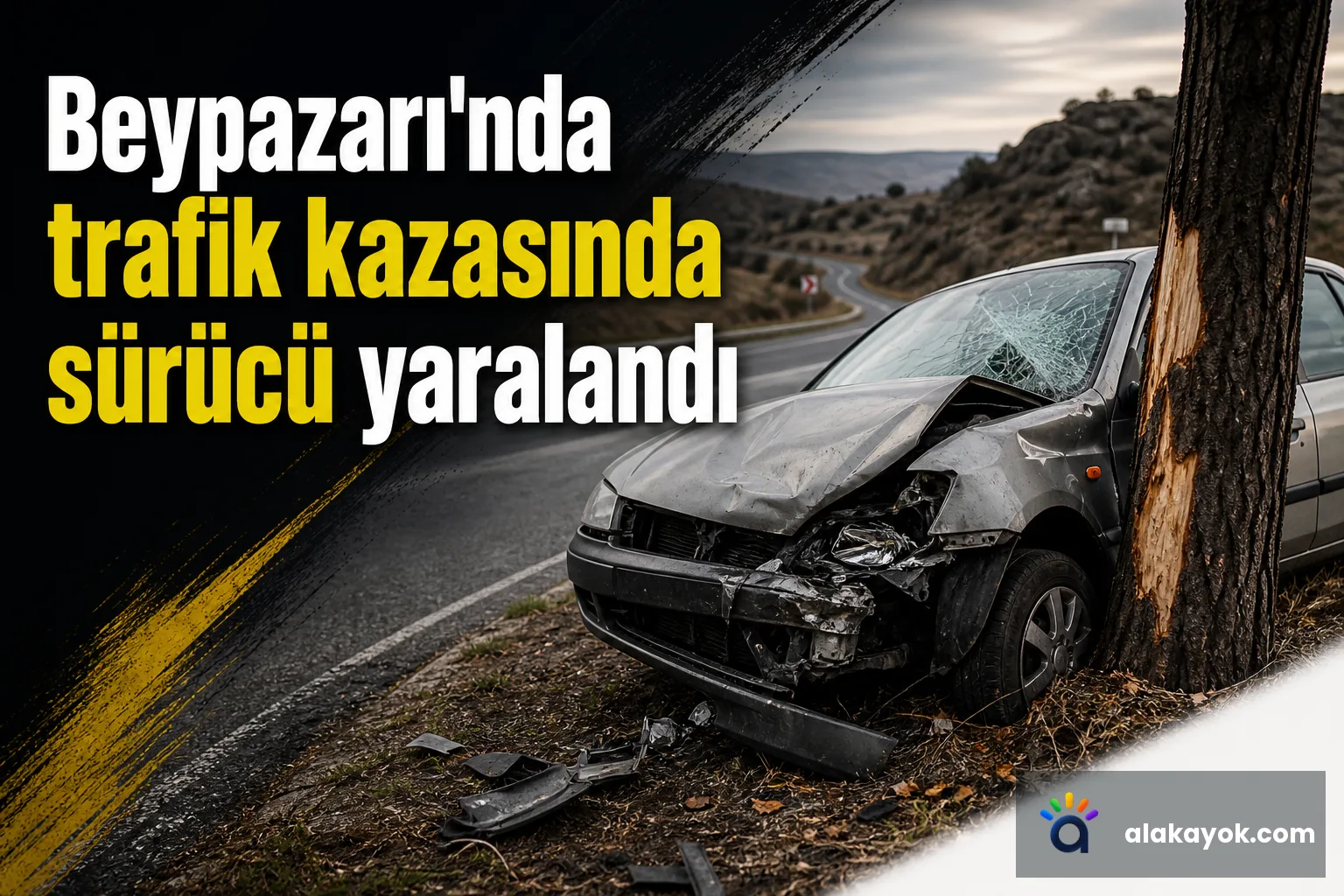 Beypazarı'nda trafik kazasında sürücü yaralandı