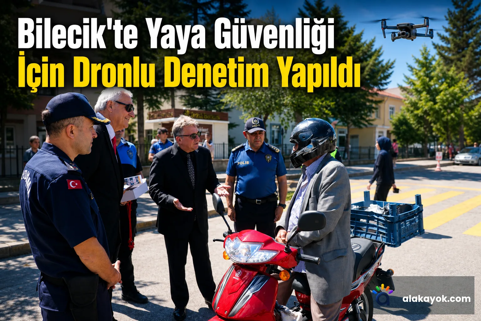 Bilecik'te Yaya Güvenliği İçin Dronlu Denetim Yapıldı