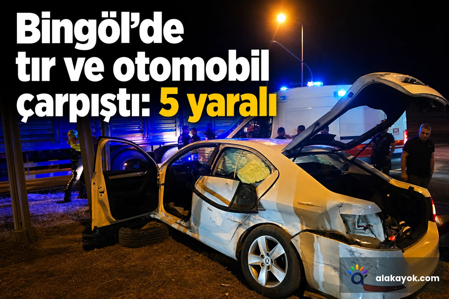 Bingöl'de tır ve otomobil çarpıştı: 5 yaralı