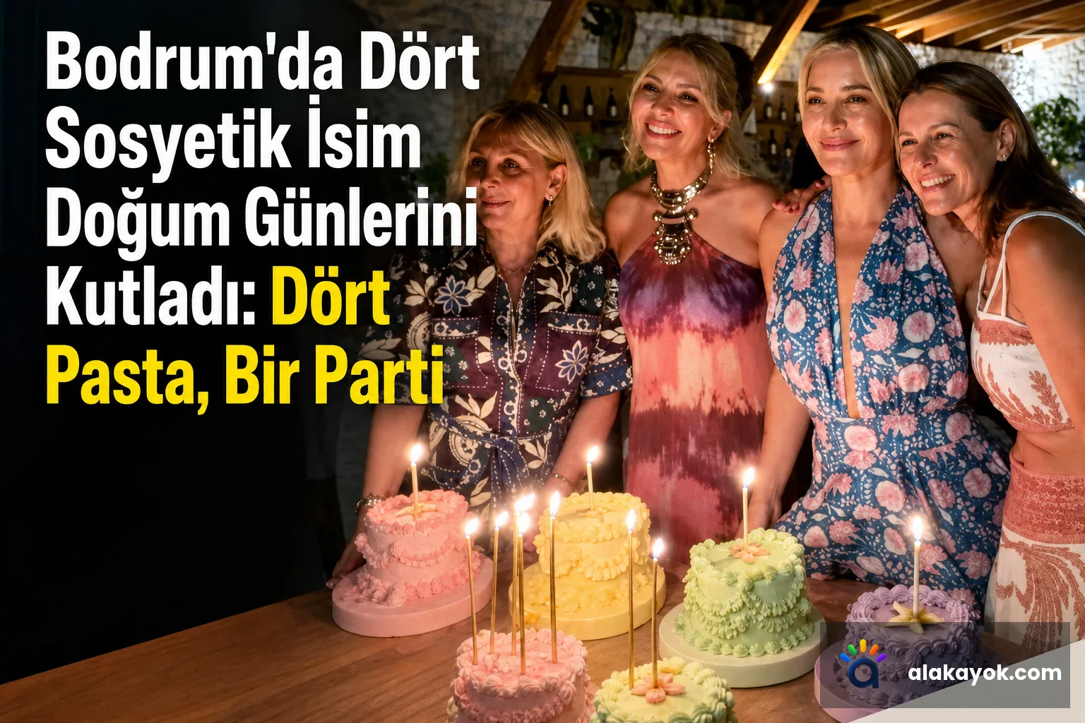 Bodrum'da Dört Sosyetik İsim Doğum Günlerini Kutladı: Dört Pasta, Bir Parti